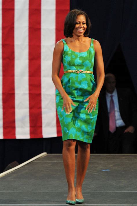 Michelle Obama Wore a Green Halter.